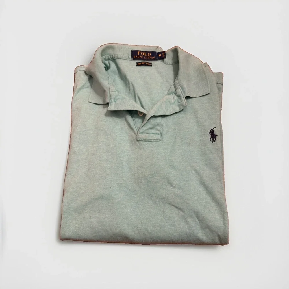 Polo Ralph Lauren Pima Soft Touch Turquoise Blue Men's Collared Shirt Medium